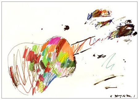 GIUSEPPE CHIARI Firenze 1926 – 2007 Chitarra T.m. su cartoncino 70 x 100....