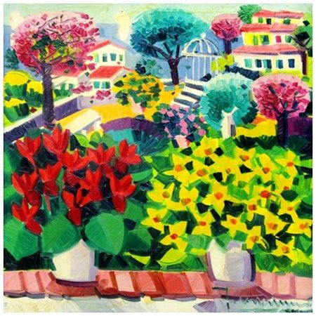 ATHOS FACCINCANI Peschiera del Garda 1951 Il giardino dei sogni Olio su tela...