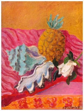 ADRIANA PINCHERLE Roma 1909 – Firenze 1996 Senza titolo, 1977 Olio su cartone...