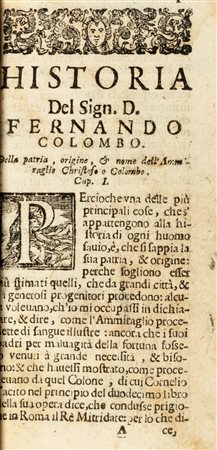 Colombo, Fernando - Historie [...] nelle quali s'ha particolare, & vera relatione della vita , e de' fatti dell'ammiraglio. D. Christoforo Colombo suo padre. E dello scoprimento, ch'egli fece dell'Indie Occidentali