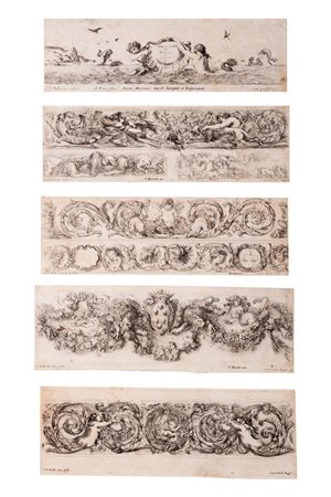 Della Bella, Stefano - Fregi ornamentali con fogliami 