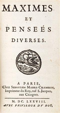 Filosofia - Sablé Madeleine Marquise de Souvré - Maximes et pensees diverses