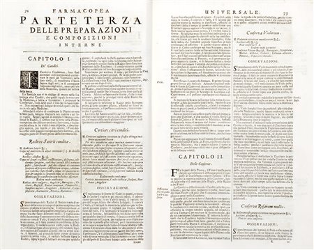Medicina - Lemery, Nicolas - Farmacopea universale che contiene tutte le composizioni di farmacia le quali sono in uso nella medicina, tanto in Francia, quanto per tutta l'europa