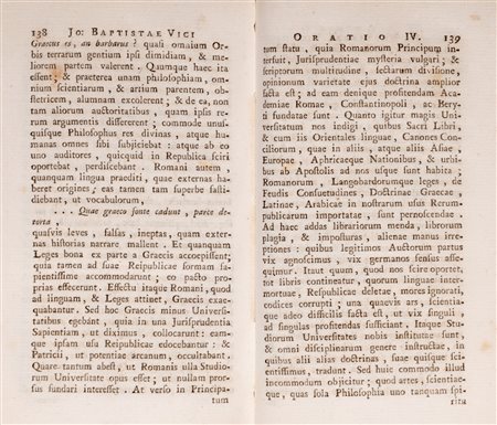 Vico, Giambattista - Latinae orationes nunc primum collectae