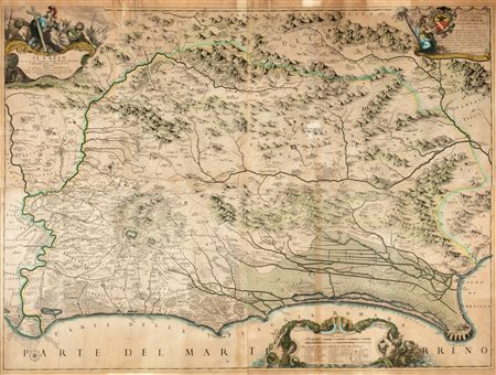 Cartografia - Lazio  - Ameti, Giacomo Filippo - Il Lazio con le sue piu cospicue Strade Antiche e Moderne e principali Casali, e Tenute di esso