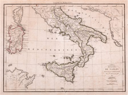 Cartografia - Napoli - Sicilia - Sardegna - Delamarche, Charles-Francois - Royaumes de Naples, Sicile et Sardaigne