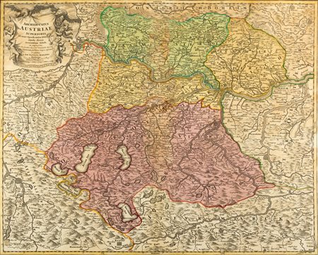 Cartografia  - Homann, Johann Baptist - Archiducatus Austriae superioris in suas quadrantes