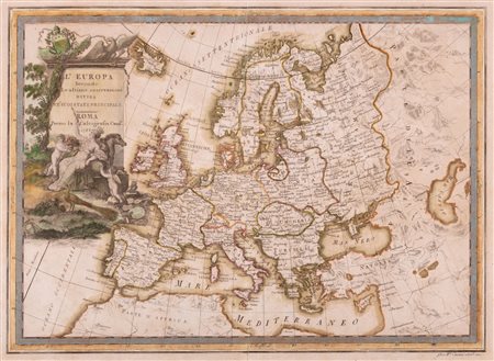 Cartografia - Cassini, Giovanni Maria -  L'Europa secondo le ultime osservazioni divisa ne' suoi stati principali 