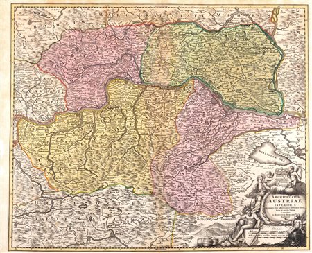 Cartografia - Homann, Johann Baptist - Archiducato Austriae inferioris