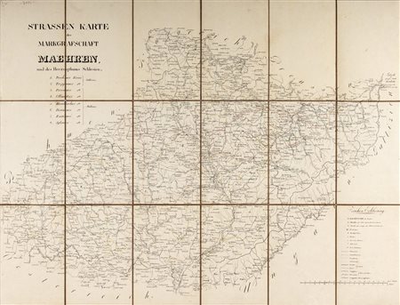 Pianta topografica - Strassen Karte der Markgrafschaft Maehren