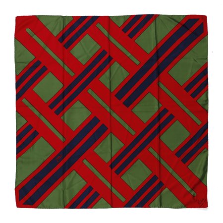 DI CAMERINO ROBERTA - Foulard in seta multicolore (verde, rosso e blue).