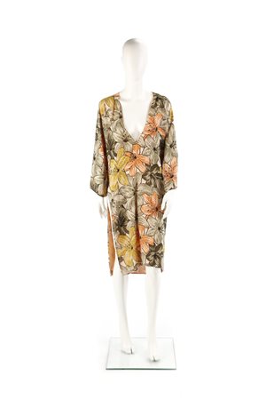 SCHON MILA   - Caftano stampa fiori. Certificate di Provenienza Franco Jacassi. .