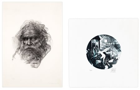 AUTORI VARI (D'AURIA E ANNIGONI) - Lotto unico composto da 2 opere grafiche: