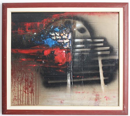 BISSACCO MARTINO x (x) 1941 Mistero Olio e Tecnica Mista su Cartone Applicato...