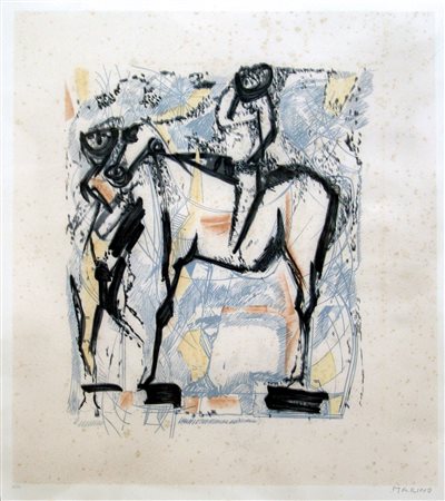 MARINO MARINI, Cavallo e cavaliere, 1969
