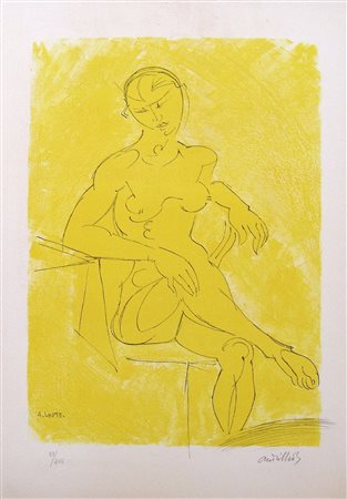 ANDRÉ LHOTE, Nu sur fond jaune