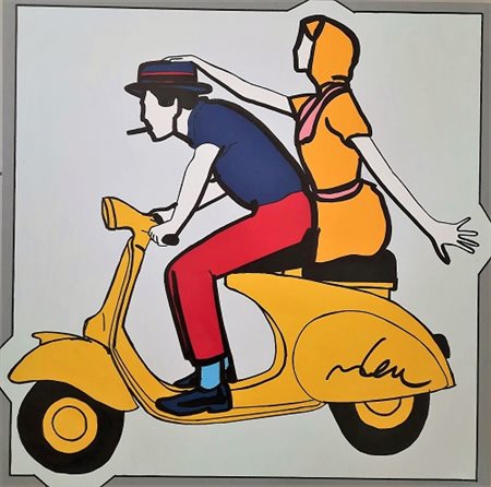 Marco Lodola “Coppia in vespa”