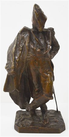 Giuseppe Grandi (1843 - 1894) IL MARESCIALLO NEY bronzo, con base cm 32x16x12...