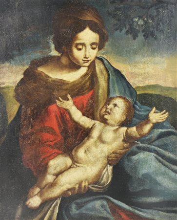 Scuola italiana della seconda metà del XVIII secolo MADONNA CON BAMBINO olio...