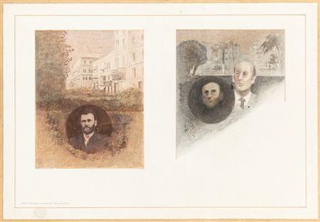 GIUSEPPE GIANNINI (1937) - Studio per figure nel paesaggio, 1973-1974