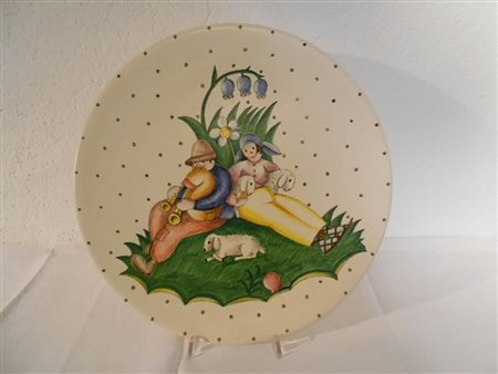 LENCI<br>Piatto con decorazione di due contadini 