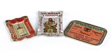 Tre posacenere pubblicitari da collezione 