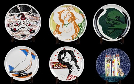 DOMENICO CANTATORE (1906-1998), POMPEO BORRA (1898-1973), REMO BRINDISI (1918-1996), DOMENICO PURIFICATO (1915-1984),GIANFILIPPO USELLINI (1903-1971) PER CERAMICA FIORI OSCURI E WALTER POZZI (1911-1989) PER ROSSICONE<br>