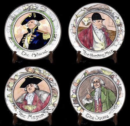 ROYAL DOULTON <br>Quattro piatti con rappresentazioni di ammiragli
