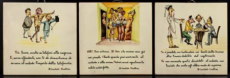 COOPERATIVA CERAMICA IMOLA - Tre mattonelle pubblicitarie 