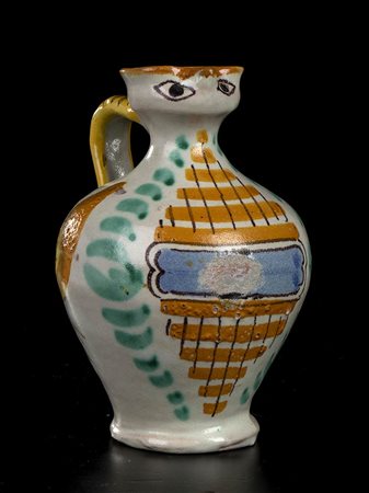 CAS - VIETRI <br>Brocchetta decorata con disegno di occhi 