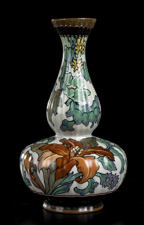 GOUDA HOLLAND<br>Vaso verde con motivi vegetali