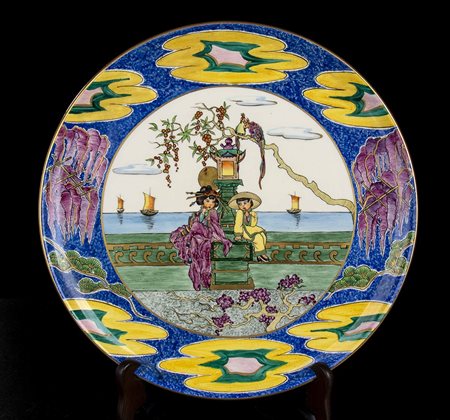 LAVENO <br>Piatto decorato in stile orientale
