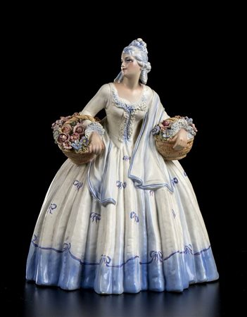 ARTURO PANNUNZIO (1891-1953)<br>Donna con cesta di fiori