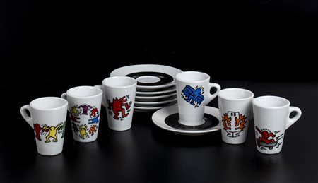 KEITH HARING (1958-1990) - TOGNANA PORCELLANE<br>Servizio da caffè 