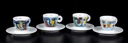 SANDRO CHIA (1946-) PER ILLY <br>Servizio da caffè, 1997