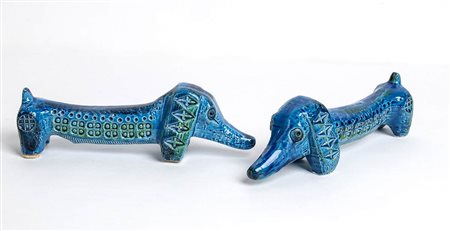 LONDI, BITOSSI <br>Due cani bassotto 