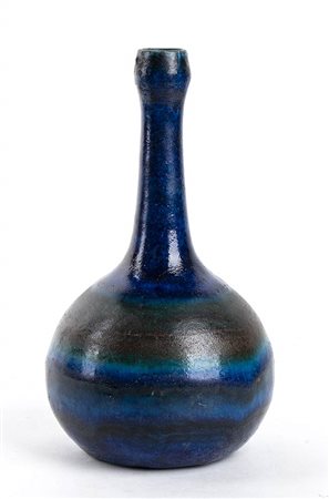 GAMBONE <br>Vasetto a fiaschetta blu con sfumature celesti 