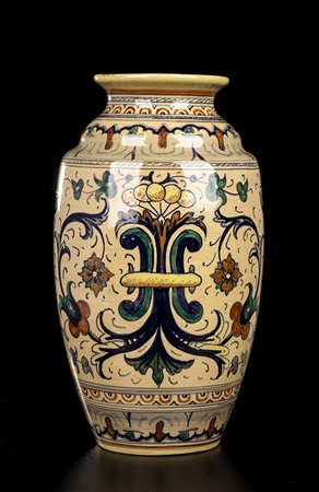 ANTIUM<br>Vaso beige con decorazione vegetale 