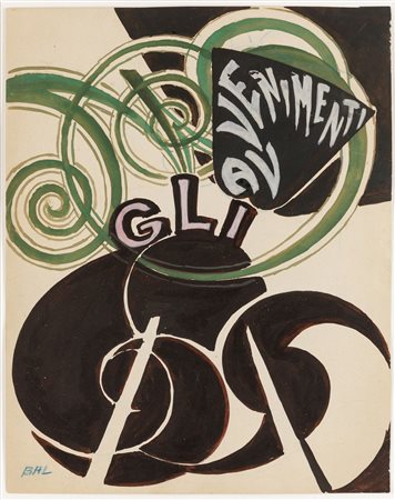 Giacomo Balla (1871-1958), Progetto per la copertina della rivista Gli Avvenimenti, 1916 ca