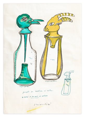 REMO BRINDISI (1918-1996) - Progetto per scultura in vetro
