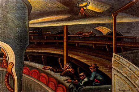 Benvenuto  Ferrazzi (Roma 1892-1969)  - Ultima galleria a teatro