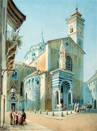 Mathias Gabriel Lory figlio (Berna 1784-1846)  - Bergamo, la Basilica di Santa Maria Maggiore