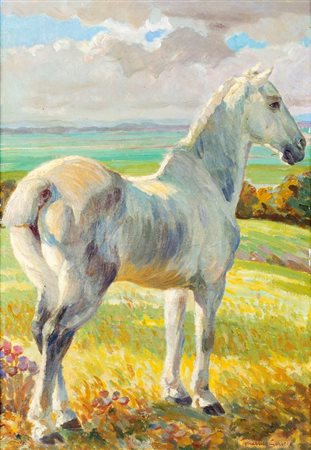 Virginia Tomescu Scrocco (Bucarest 1886-Tivoli 1950)  - Il cavallo bianco