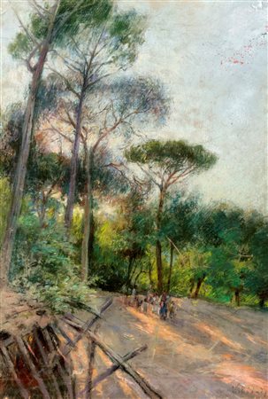 Nicola Biondi (Capua 1866-Napoli 1929)  - In pineta
