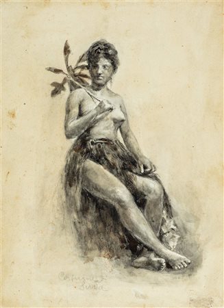 Filippo Mola (Civitavecchia 1849-Brescia 1918)  - Coppia di studi di figure esotiche