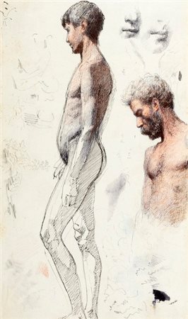 Stefan Aleksander Bakalowicz (Varsavia 1857-Roma 1947)  - Studio di figure virili