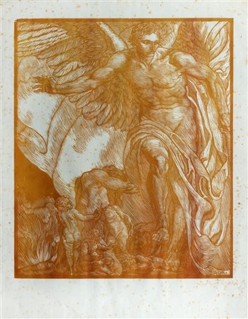 Adolfo de Carolis (Montefiore dell'Aso 1874-Roma 1928)  - L'angelo custode