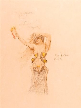 Félicien Rops (Namur 1833-Essonnes 1898)  - "Ecce Diabola Mulier"