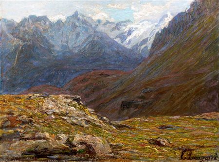 Emilio Longoni (1859-1932)  - Paesaggio alpino