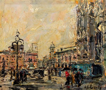 Giovanni Colombo da Busnago (Busnago 1908-Gaggiano 1972)  - Veduta di Milano